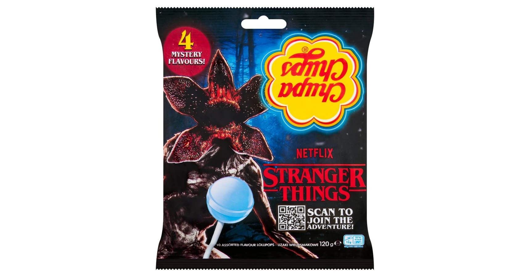Chupa Chups Stranger Things 4 ízű nyalóka csomag 120g