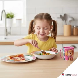 Mancs őrjárat étkészlet, micro műanyag szett, bögrével 390 ml - Superpowers