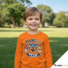 Mancs őrjárat gyerek hosszú ujjú póló 5 év / 110 cm - Pawfect Orange