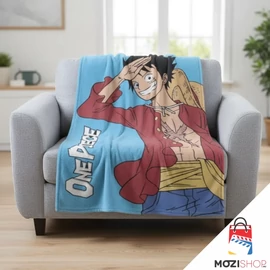 One Piece polár takaró, ágytakaró - Monkey D. Luffy Happy