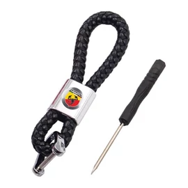 Abarth kulcstartó, távirányító tartó fonott műbőr