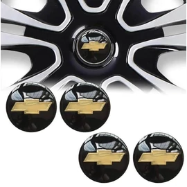 Chevrolet felni matrica szett - fekete 56 mm-es, 3D kivitel
