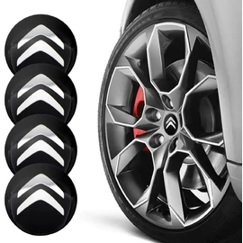 Citroen felni matrica szett - fekete 56 mm-es, 3D kivitel