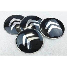 Citroen felni matrica szett - fekete 65 mm-es, 3D kivitel