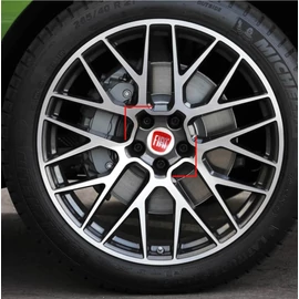 Fiat felni matrica szett - piros 65 mm-es, 3D kivitel