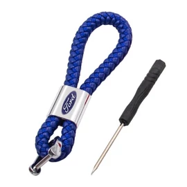 Ford kulcstartó, távirányító tartó fonott műbőr - Kék