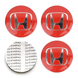 Honda felni matrica szett - piros 56 mm-es, 3D kivitel