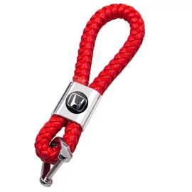 Honda kulcstartó, távirányító tartó fonott műbőr - Piros