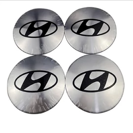 Hyundai felni matrica szett - ezüst 56 mm-es, 3D kivitel