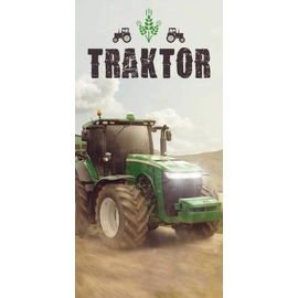 Traktor törölköző, fürdőlepedő - Zöld traktor
