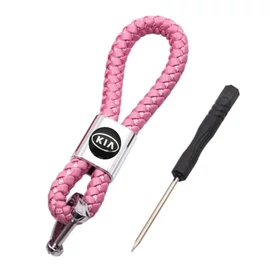 Kia kulcstartó, távirányító tartó fonott műbőr - Pink