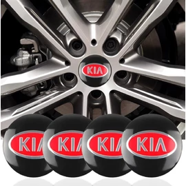Kia felni matrica szett - piros-fekete 56 mm-es, 3D kivitel