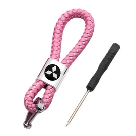 Mitsubishi kulcstartó, távirányító tartó fonott műbőr - Pink