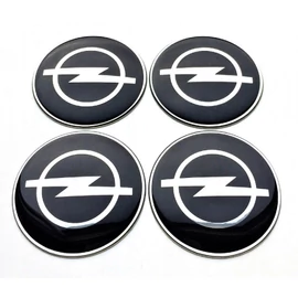 Opel felni matrica szett - fekete 56 mm-es, 3D kivitel