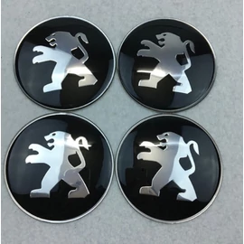 Peugeot felni matrica szett - fekete 65 mm-es, 3D kivitel