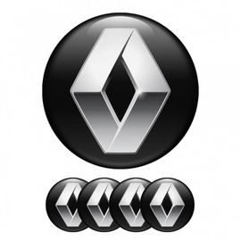 Renault felni matrica szett - fekete ezüst 56 mm-es, 3D kivitel