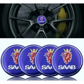 Saab felni matrica szett - kék 65 mm-es, 3D kivitel