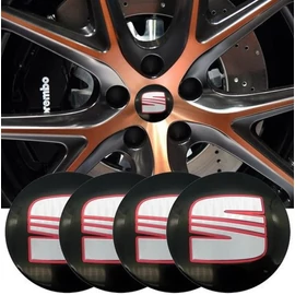 Seat felni matrica szett - fekete 56 mm-es, 3D kivitel