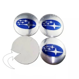 Subaru felni matrica szett - ezüst-kék 56 mm-es, 3D kivitel