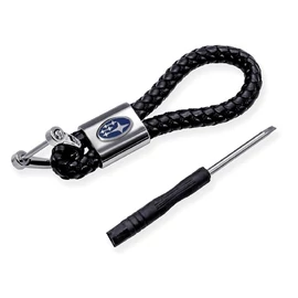 Subaru kulcstartó, távirányító tartó fonott műbőr