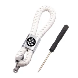 Suzuki kulcstartó, távirányító tartó fonott műbőr - Fehér