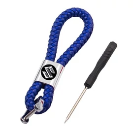 Suzuki kulcstartó, távirányító tartó fonott műbőr - Kék