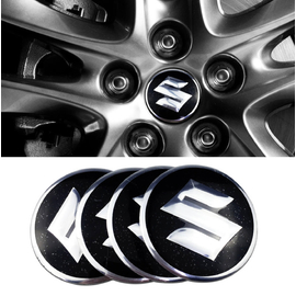 Suzuki felni matrica szett - fekete ezüst 56 mm-es, 3D kivitel