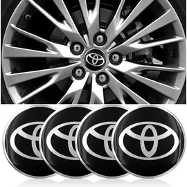 Toyota felni matrica szett - fekete ezüst 56 mm-es, 3D kivitel