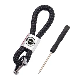 Volvo kulcstartó, távirányító tartó fonott műbőr