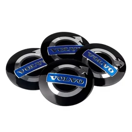 Volvo felni matrica szett - fekete, ezüst, királykék 56 mm-es, 3D kivitel