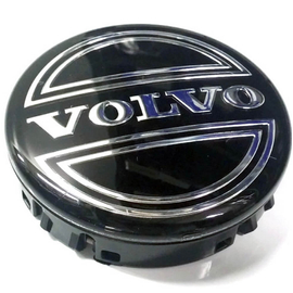 Volvo felniközép kupak szett - 64 mm-es, 3D kivitel, fekete