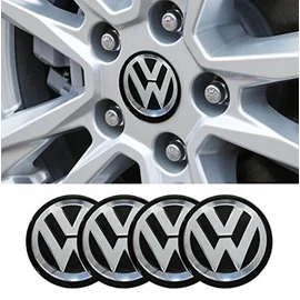 Volkswagen felni matrica szett - fekete ezüst 56 mm-es, 3D kivitel