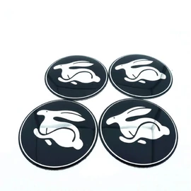 Volkswagen GTI Rabbit felni matrica szett - fekete ezüst 56 mm-es, 3D kivitel