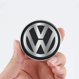 Volkswagen felni matrica 1 darabos 56 mm-es, 3D kivitel, fekete ezüst