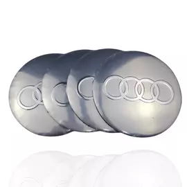 Audi felni matrica szett - ezüst, ezüst logóval 56 mm-es, 3D kivitel