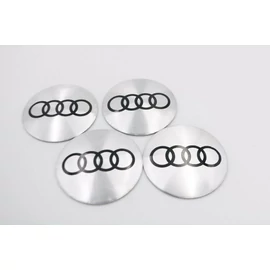Audi felni matrica szett - ezüst 65 mm-es, 3D kivitel