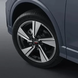 Audi felni matrica szett - fekete-piros 56 mm-es, 3D kivitel