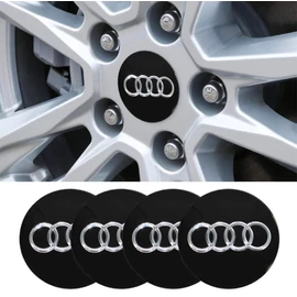 Audi felni matrica szett - fekete 56 mm-es, 3D kivitel