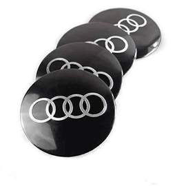 Audi felni matrica szett - fekete 65 mm-es, 3D kivitel
