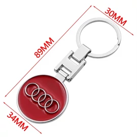 Audi fém kulcstartó - 3D kerek logó