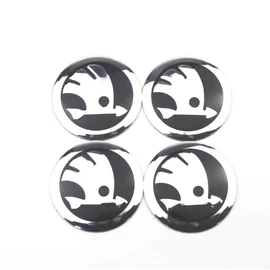 Skoda felni matrica szett - fekete ezüst 56 mm-es, 3D kivitel