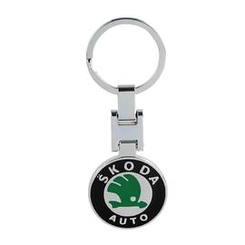 Skoda fém kulcstartó - 3D kerek logó