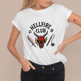 Stranger Things fehér női rövid ujjú póló - Hellfire Club