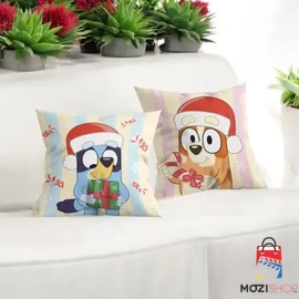 Bluey párna, díszpárna 40x40 cm - Bluey és Bingo