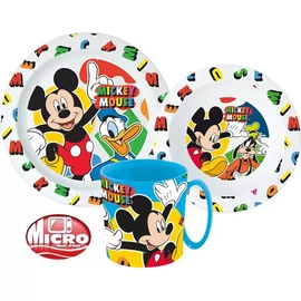 Disney Mickey étkészlet, műanyag micro szett bögrével 350 ml - Cool Summer