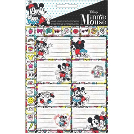 Disney Minnie füzetcímke dekorációs matricákkal - 16 darabos - Retro