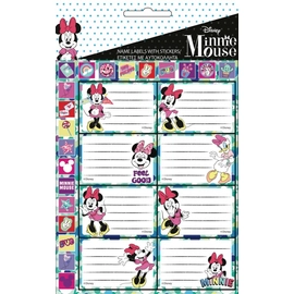 Disney Minnie füzetcímke dekorációs matricákkal - 16 darabos - Minnie