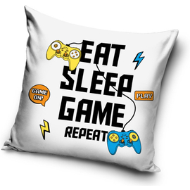 Gamer párna, díszpárna - Eat sleep game repeat