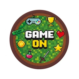 Gamer papírtányér 23 cm, 8 db-os szett - Game On
