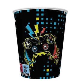 Gaming party papír pohár 8 db-os 250 ml-es - Play Pad